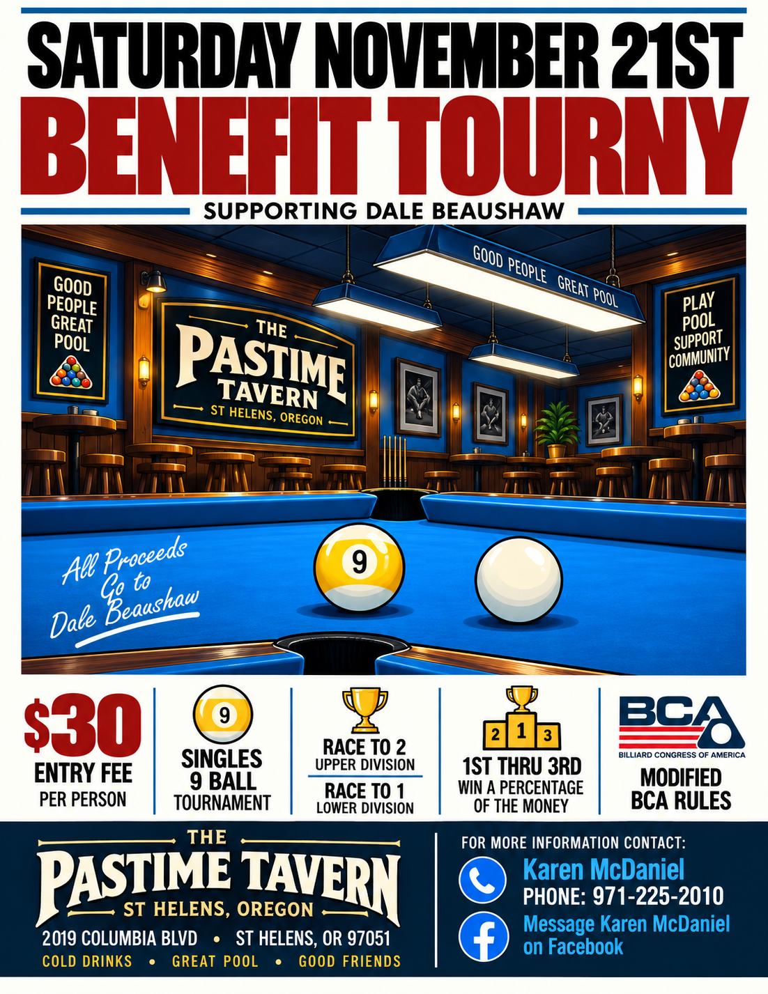 Saturday November 21st Benefit Tournament